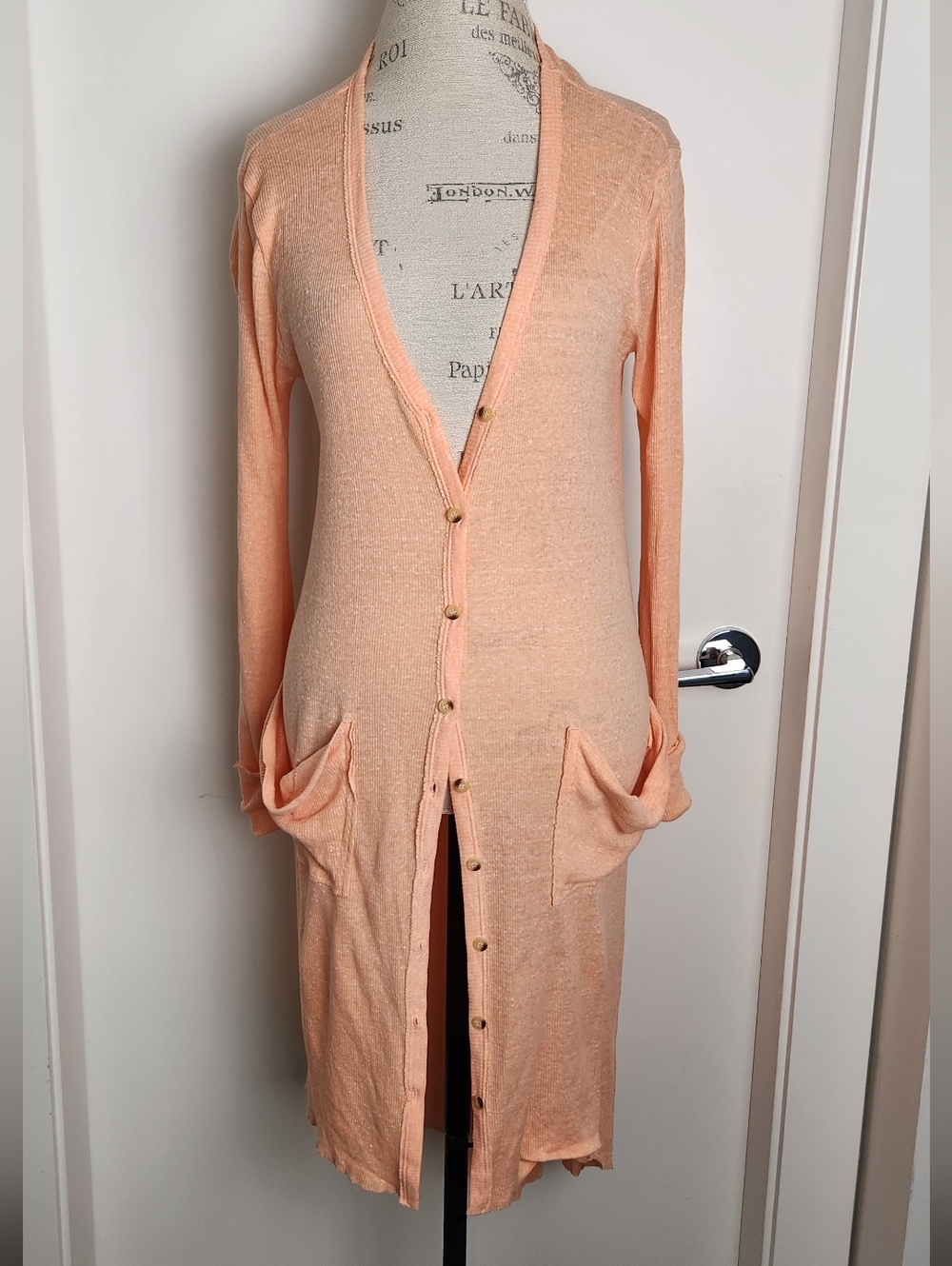 Free People Peach Cardigan Beach Coverup